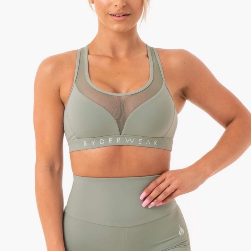Ryderwear Hype Mesh Sports Bra - Olive